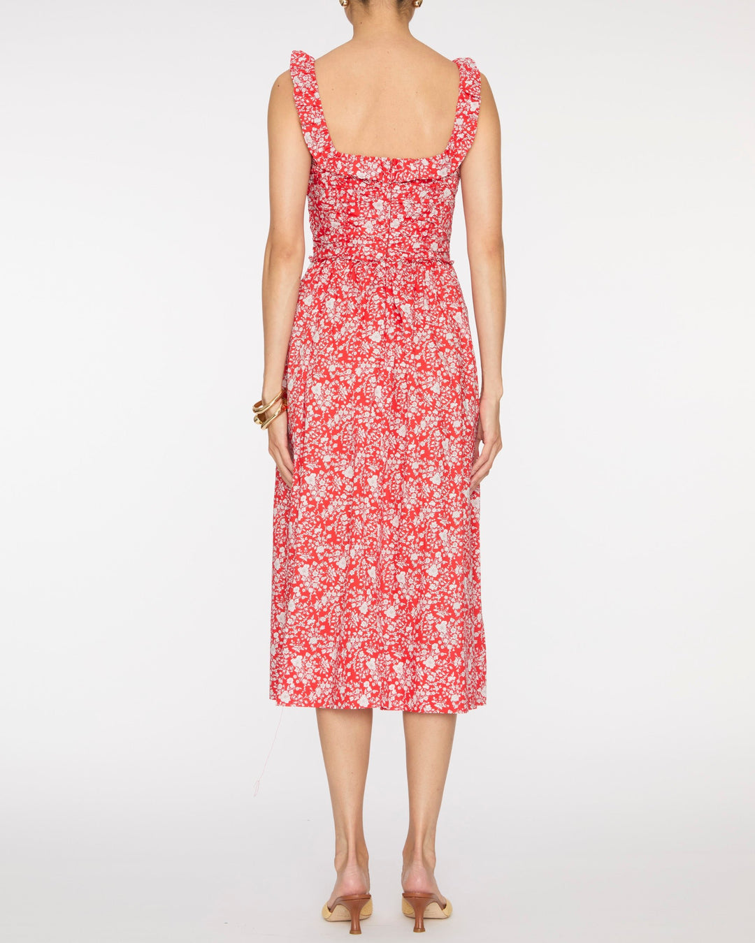 SEA Lucille Liberty Print Pleated Midi Dress