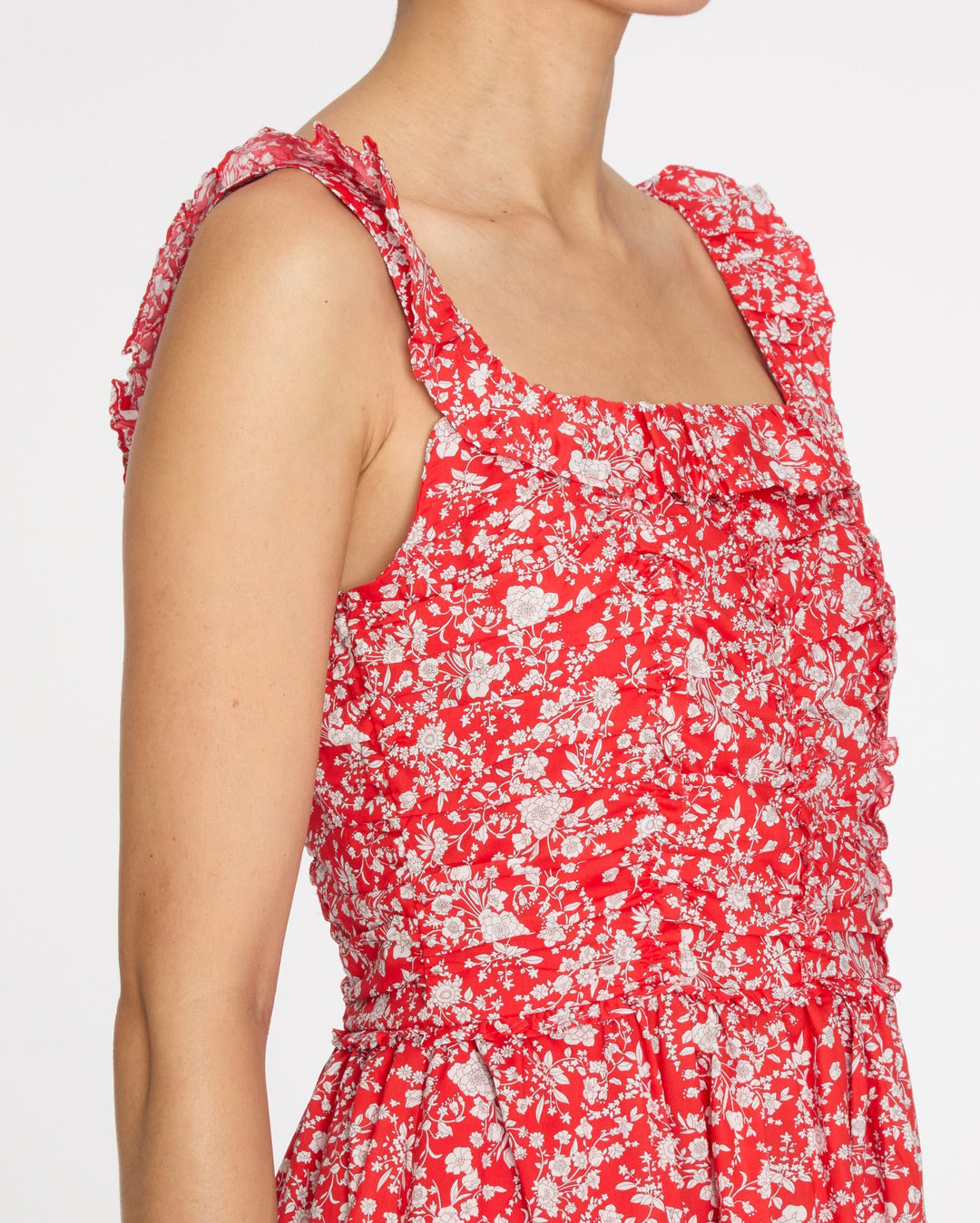 SEA Lucille Liberty Print Pleated Midi Dress