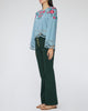 SEA Rosaline Embroidery Long Sleeve Button Up Top