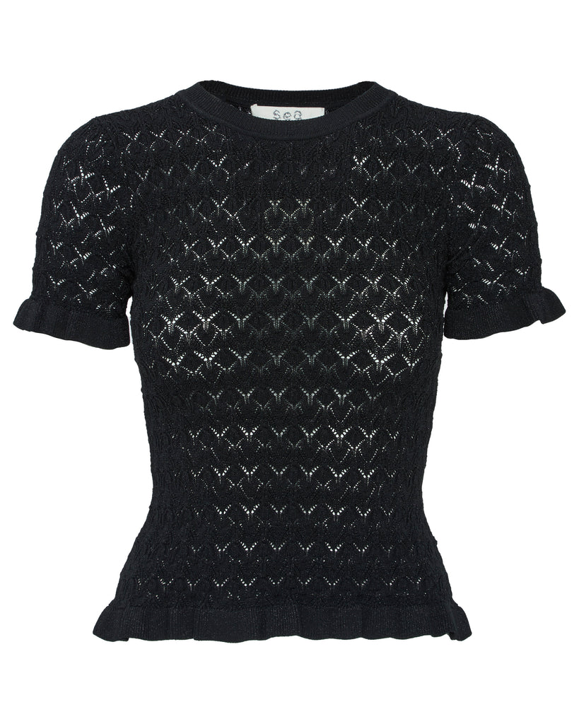 SEA Ruby Knit Tee in Black
