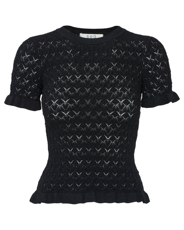 SEA Ruby Knit Tee in Black