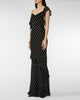 SELF PORTRAIT Black Polka Dot Georgette Maxi Dress