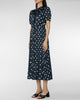 SELF PORTRAIT Navy Polka Dot Satin Midi Dress