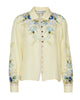 SELF PORTRAIT Yellow Floral Organza Blouse
