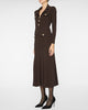 Brown Viscose Rib Knit Midi Dress