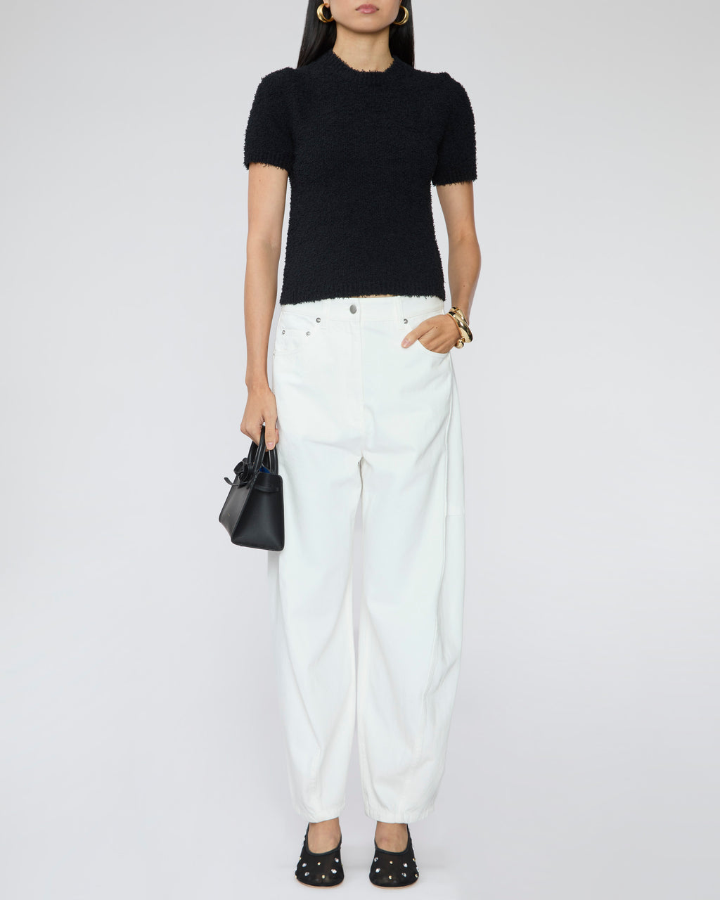 TIBI Serviette Baby T in Black