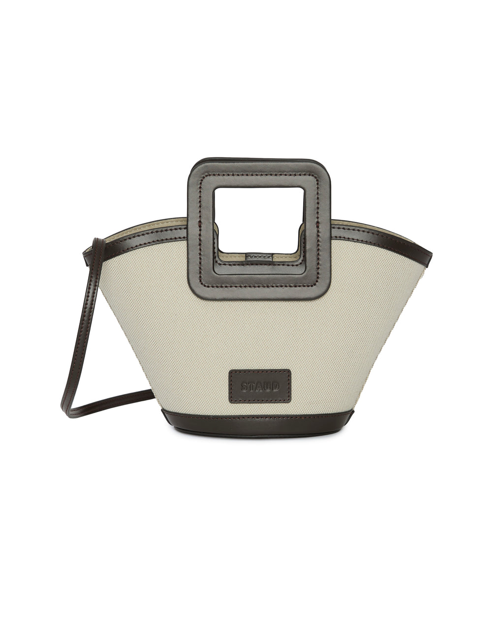STAUD Shirley Mini Bucket in Natural/Espresso
