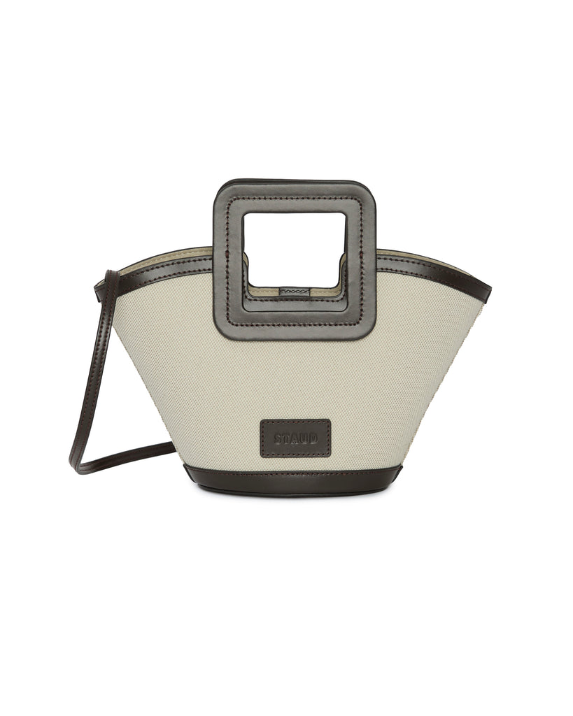 STAUD Shirley Mini Bucket in Natural/Espresso