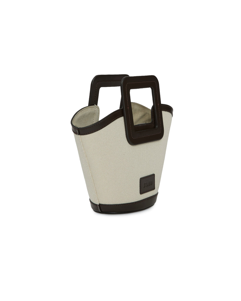 STAUD Shirley Mini Bucket in Natural/Espresso