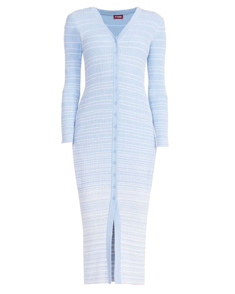 Shoko Sweater Dress in French Blue/White