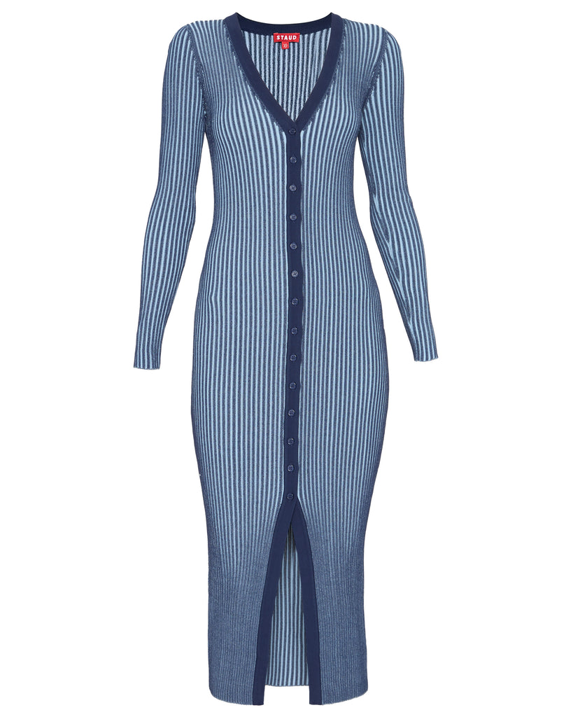 Shoko Sweater Dress in Navy/Clear Blue