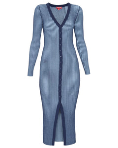 Shoko Sweater Dress in Navy/Clear Blue