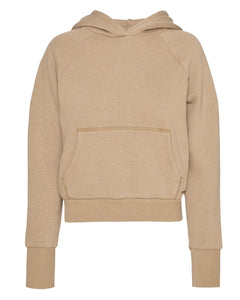 Shrunken Raglan Hoodie in Latte