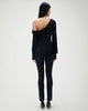 Alice Satin One Shoulder Top in Black