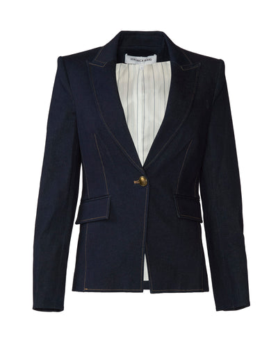 Veronica Beard Single Breasted Miller Dickey Jacket Midnight Wash