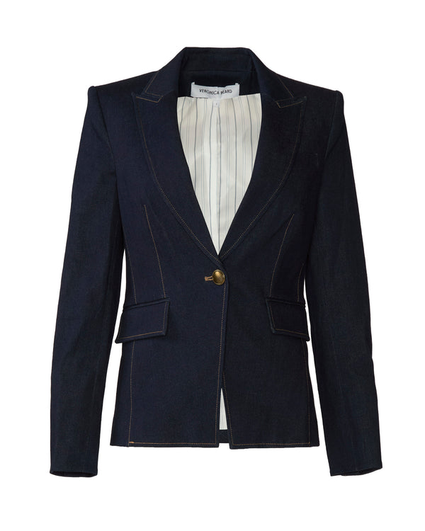 Veronica Beard Single Breasted Miller Dickey Jacket Midnight Wash