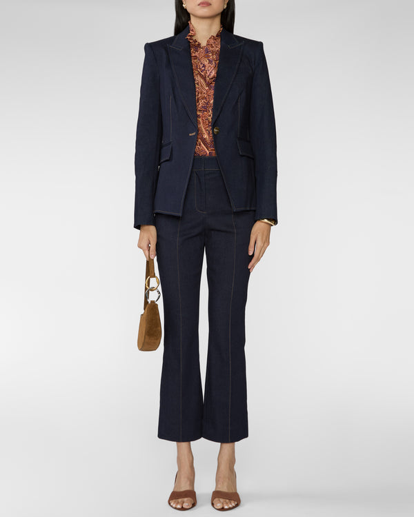 Veronica Beard Single Breasted Miller Dickey Jacket Midnight Wash