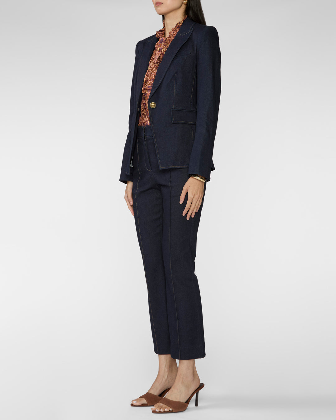 Veronica Beard Single Breasted Miller Dickey Jacket Midnight Wash