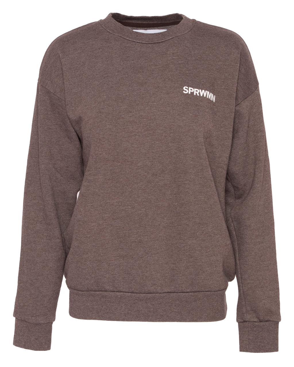 SPRWMN Tiny Logo Sweatshirt in Heathered Brown