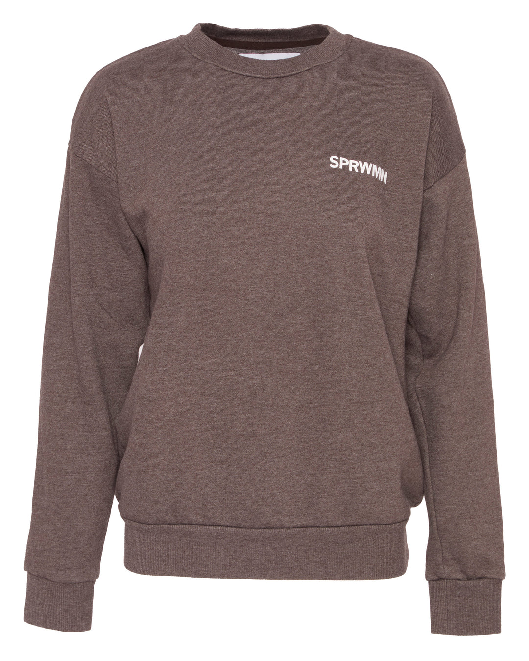 SPRWMN Tiny Logo Sweatshirt in Heathered Brown