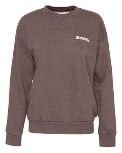 Tiny Logo Sweatshirt in Heathered Brown