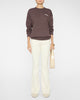 SPRWMN Tiny Logo Sweatshirt in Heathered Brown
