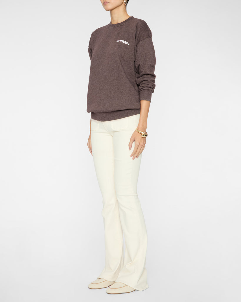 SPRWMN Tiny Logo Sweatshirt in Heathered Brown