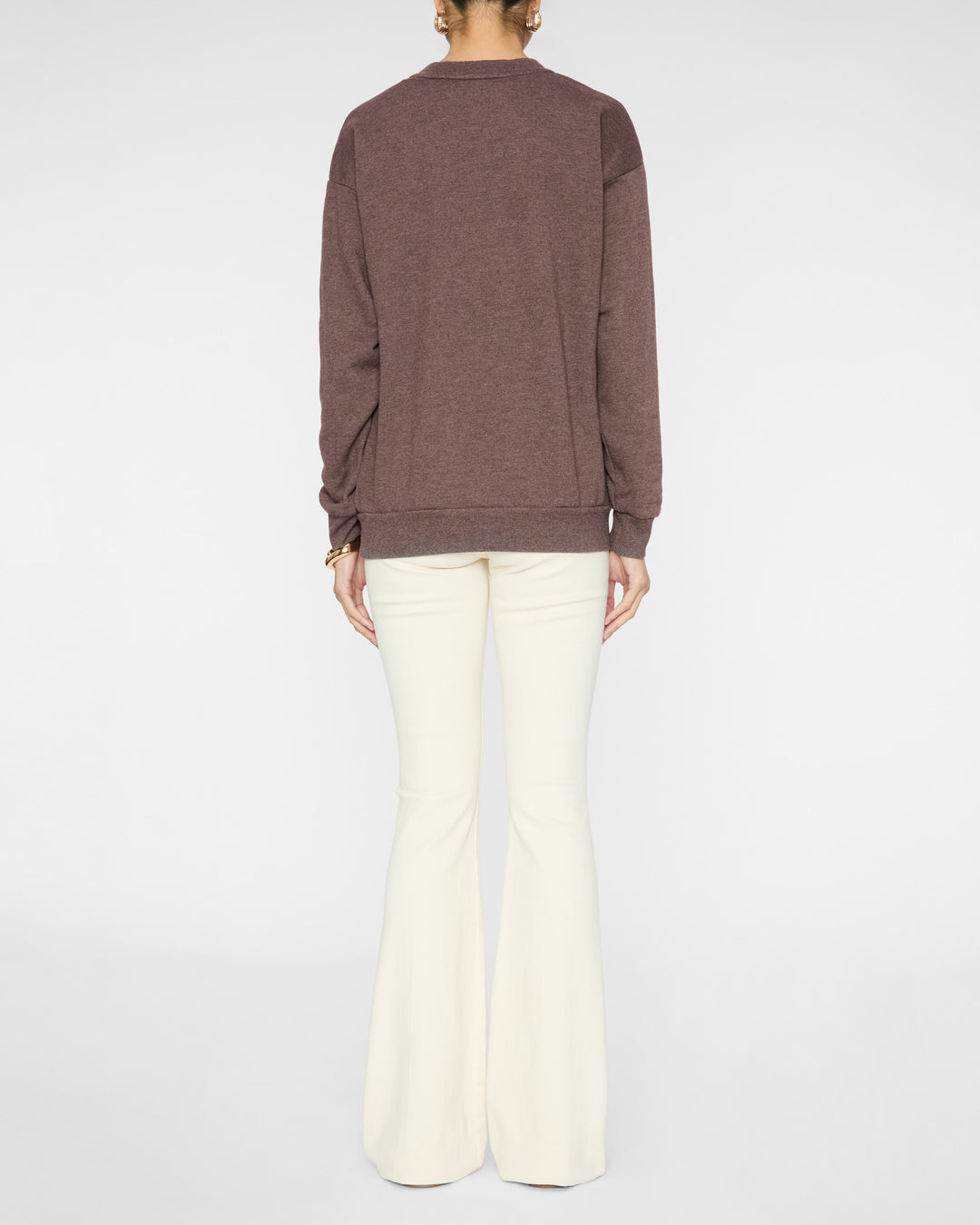 SPRWMN Tiny Logo Sweatshirt in Heathered Brown