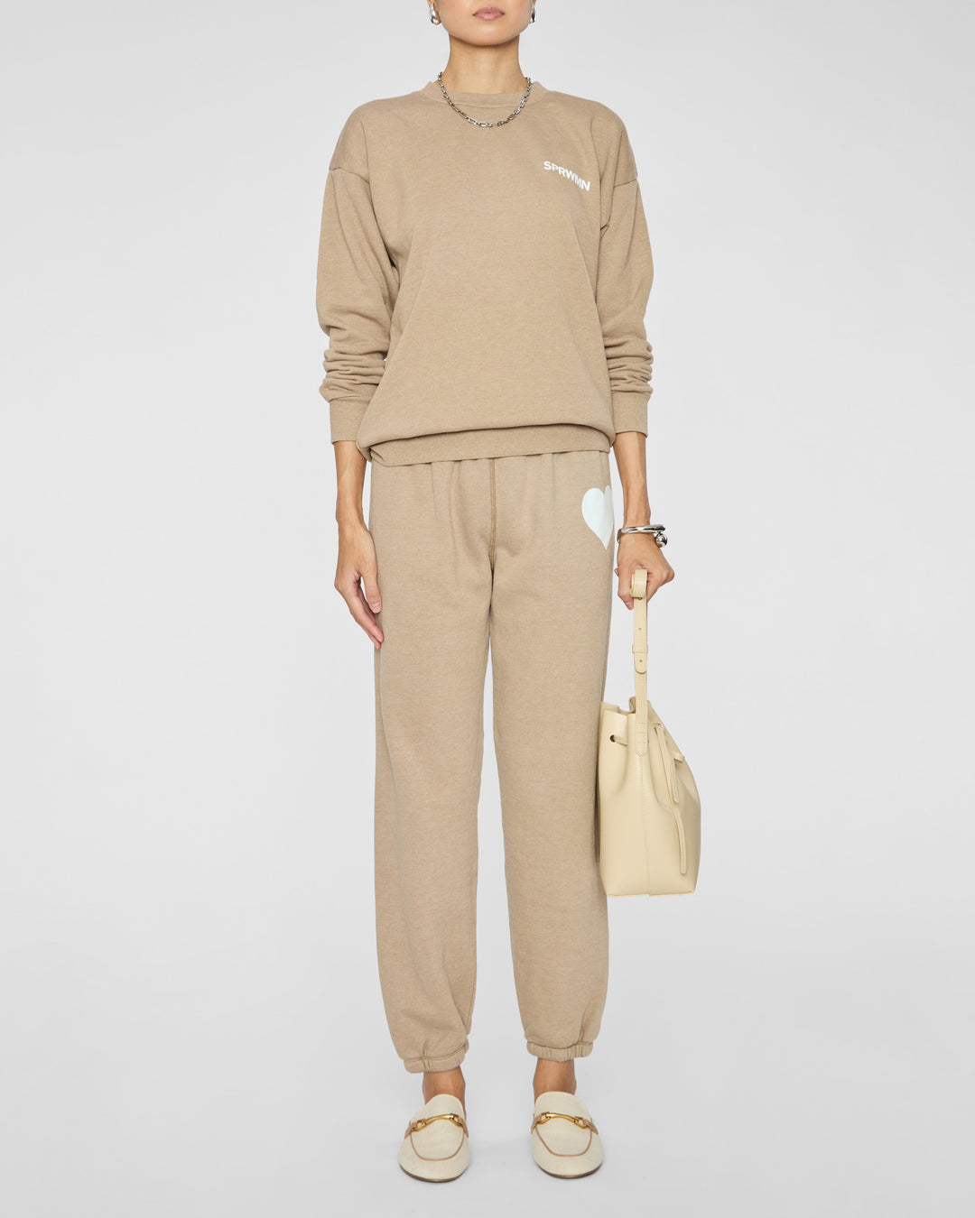 SPRWMN Small Logo Sweatshirt in Latte