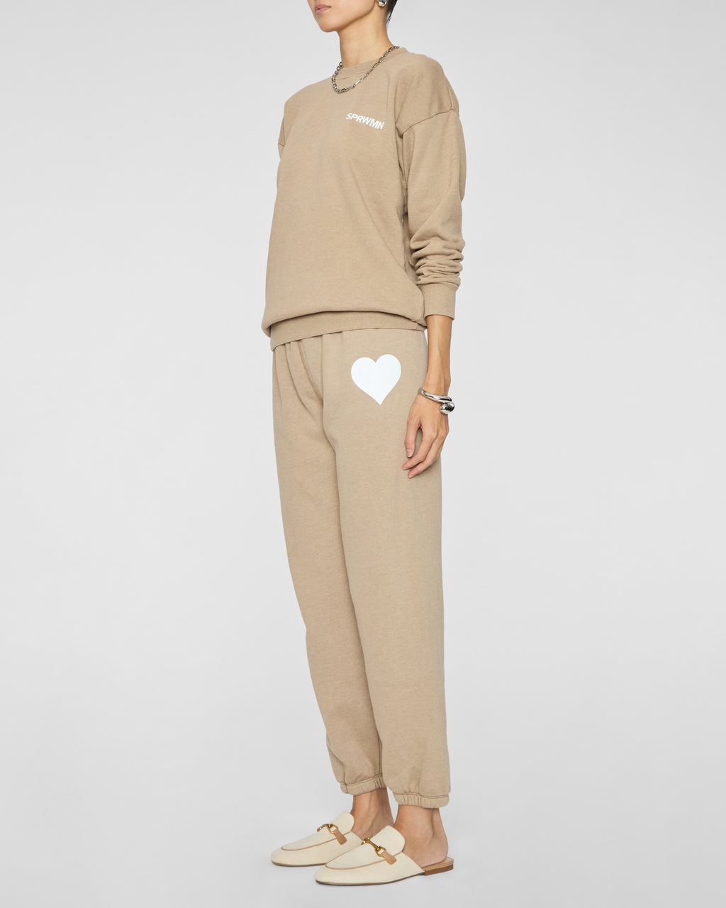 SPRWMN Small Logo Sweatshirt in Latte