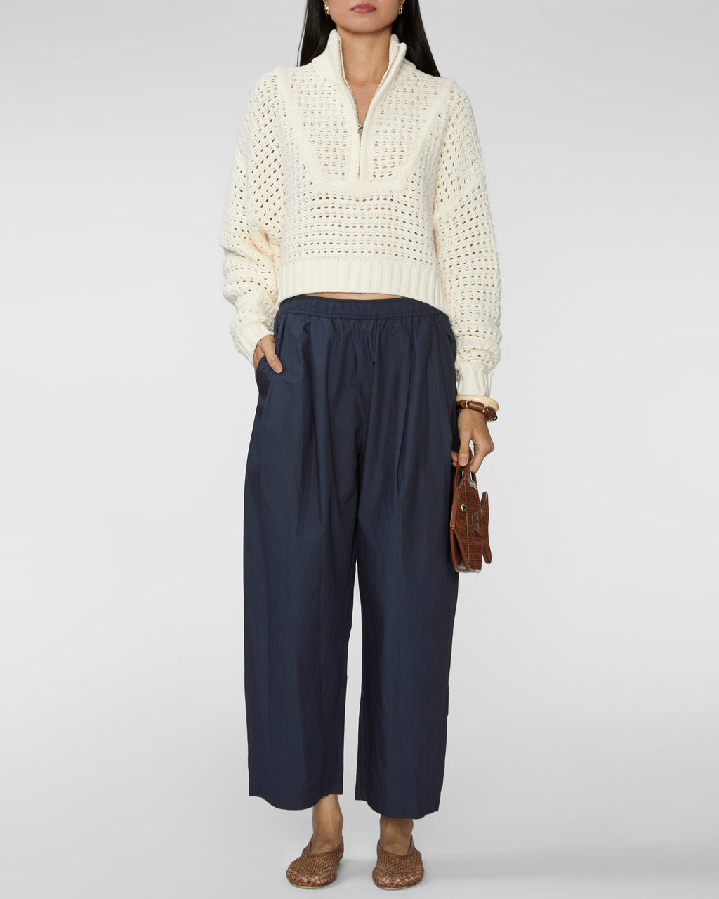 APIECE APART Spa Pleat Pant in Navy