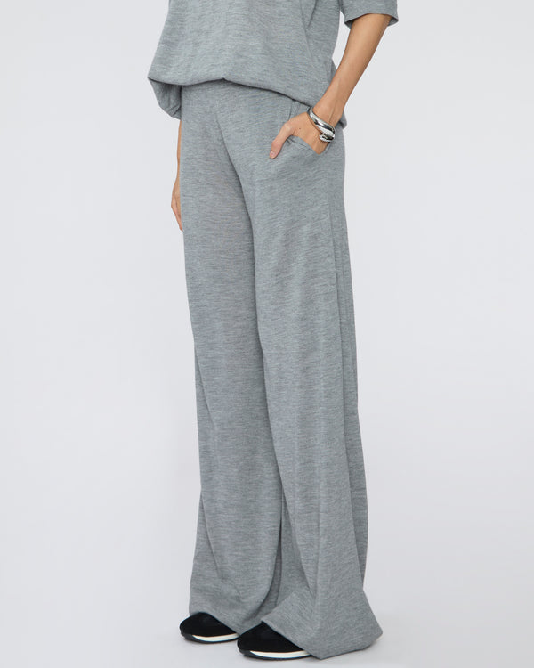 SPRWMN Cashmere Wide Leg Pants in Grey