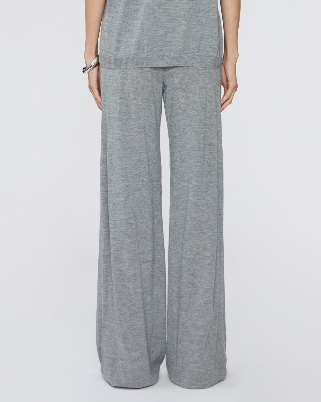 SPRWMN Cashmere Wide Leg Pants in Grey