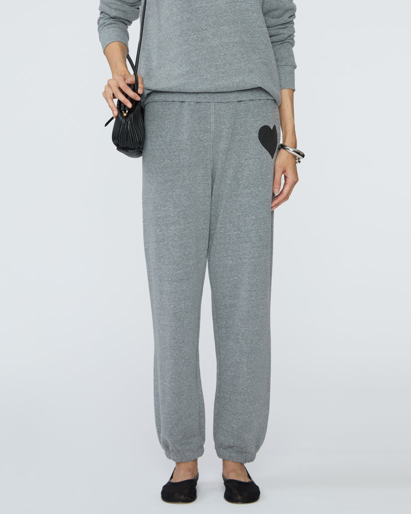 SPRWMN Heart Sweatpants in Heather Grey/Black