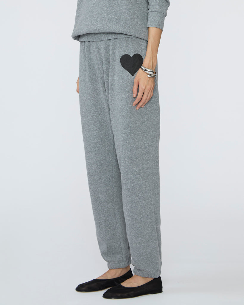 SPRWMN Heart Sweatpants in Heather Grey/Black