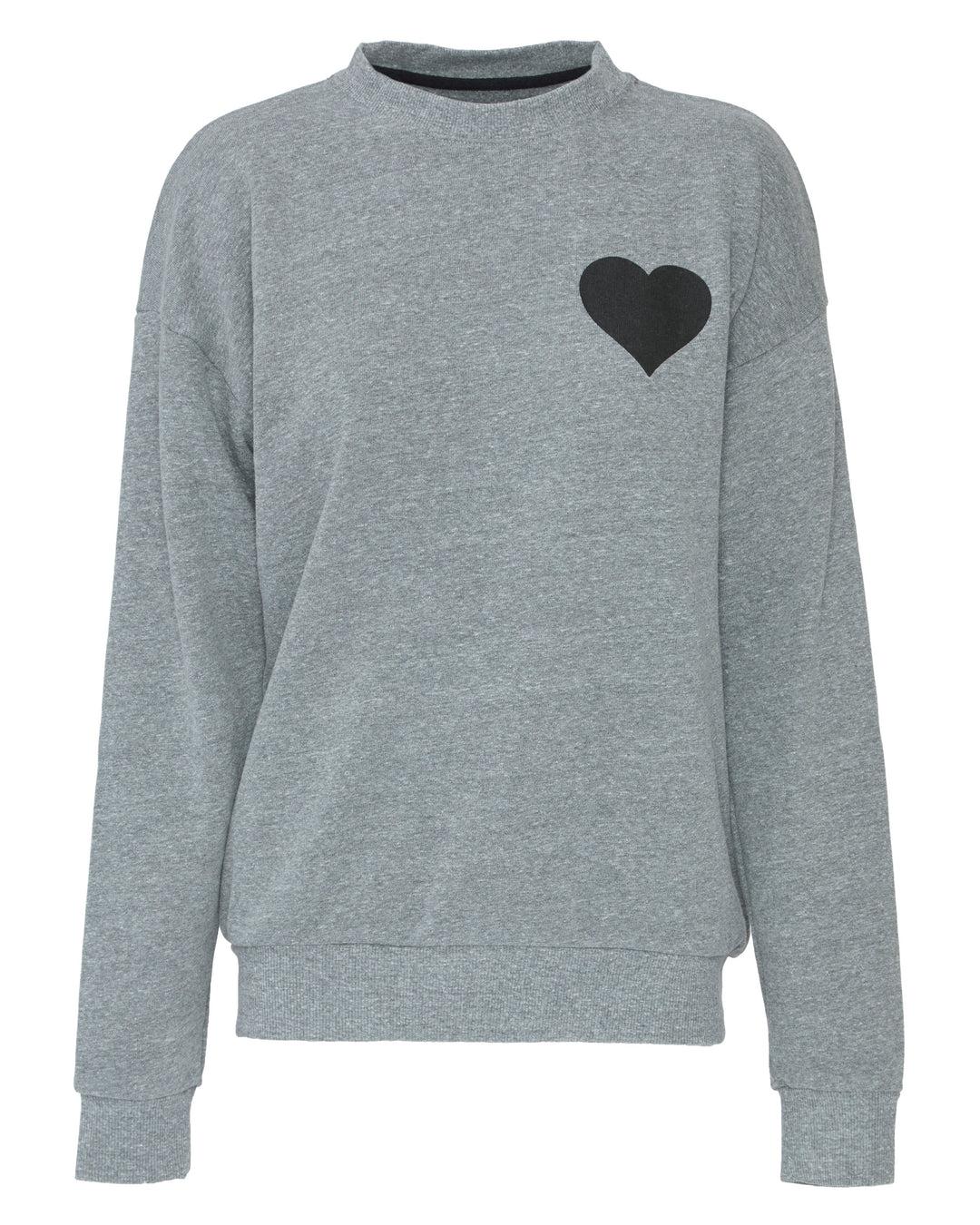 SPRWMN Heart Sweatshirt in Heather Grey/Black