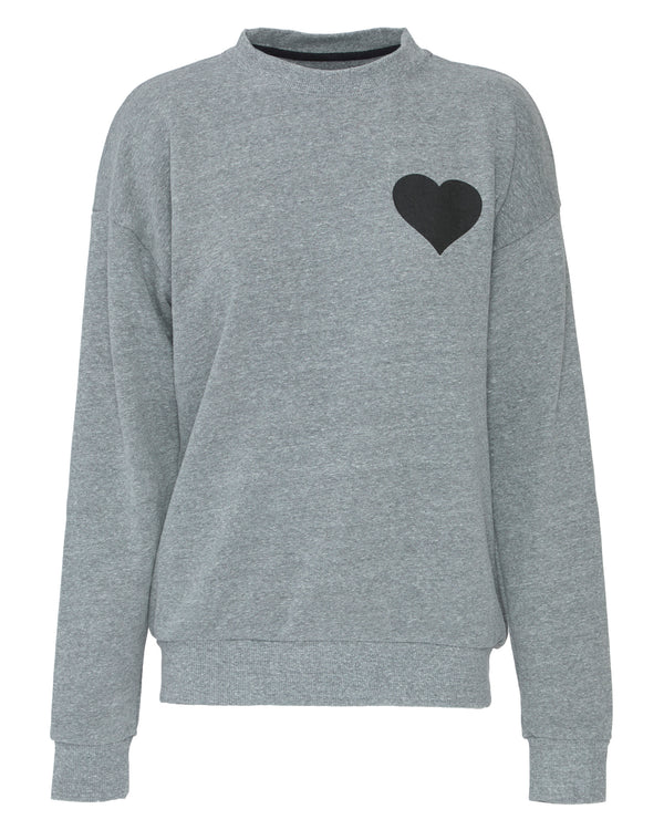 SPRWMN Heart Sweatshirt in Heather Grey/Black