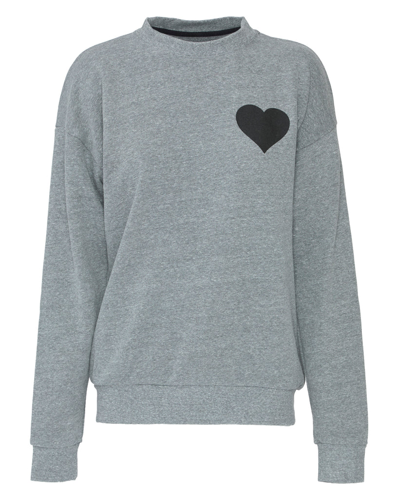 SPRWMN Heart Sweatshirt in Heather Grey/Black