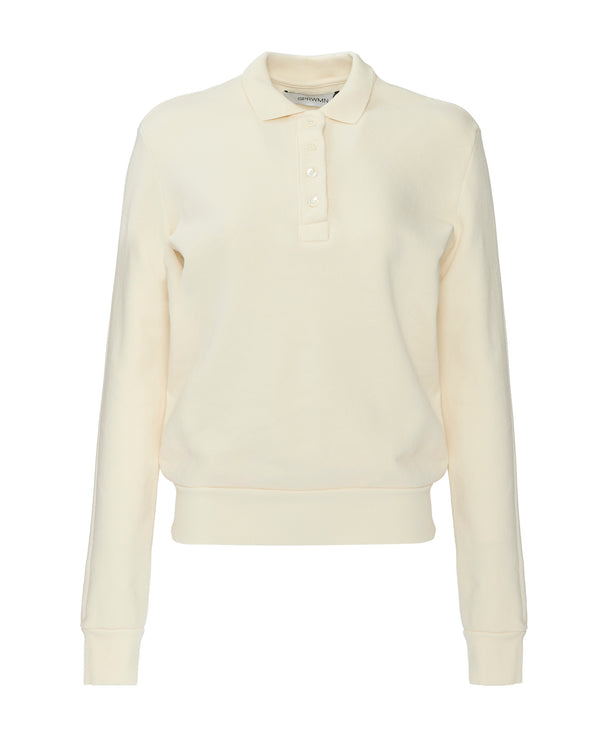 SPRWMN Polo Sweatshirt in Cream