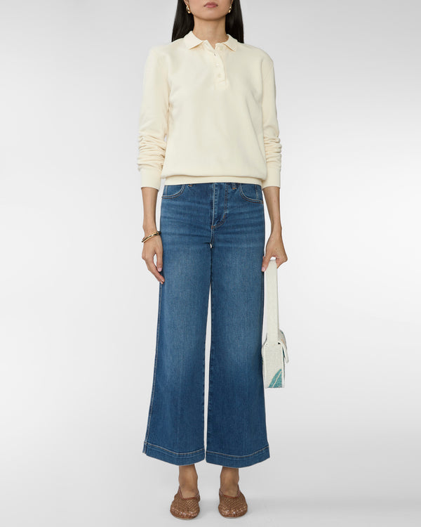 SPRWMN Polo Sweatshirt in Cream