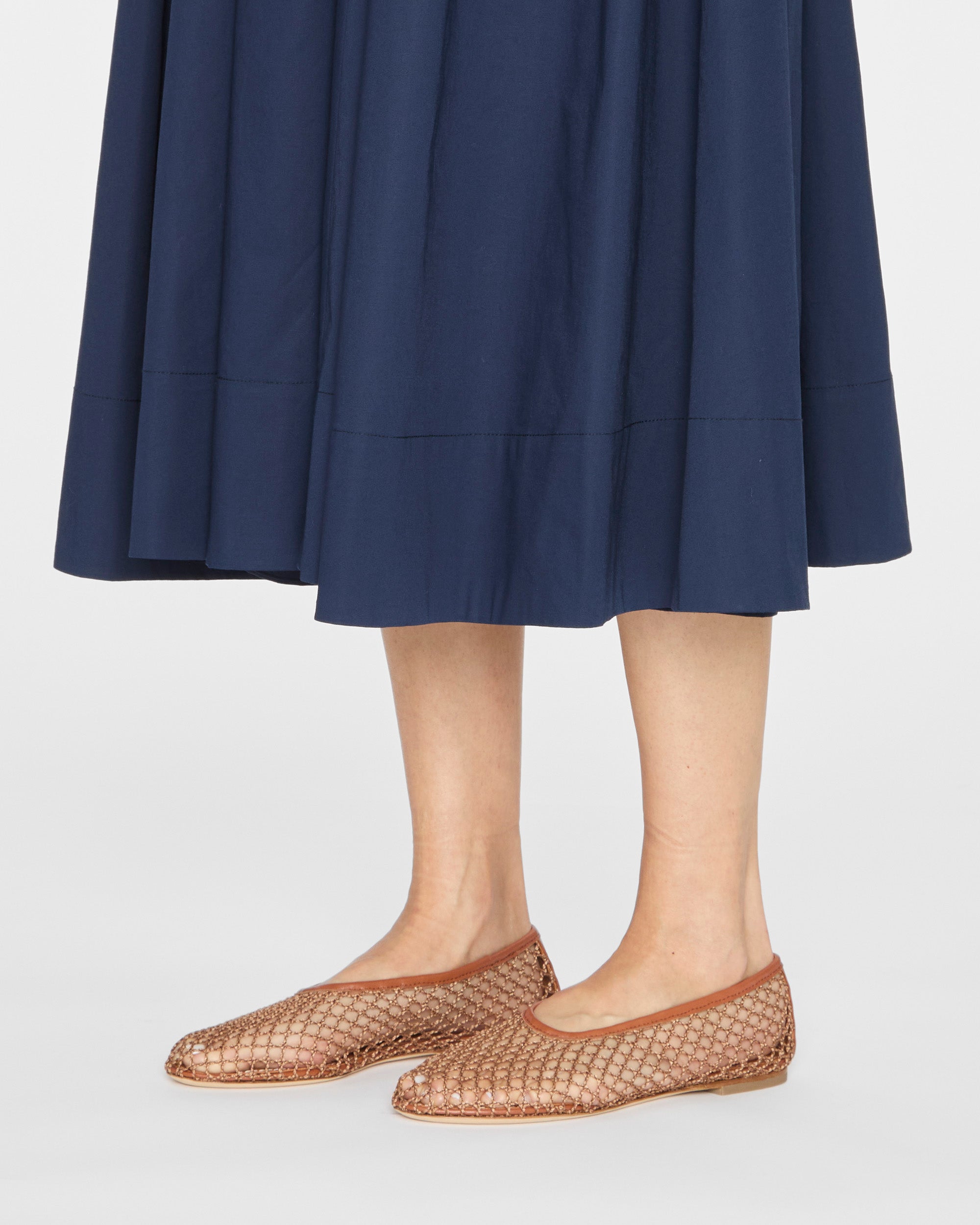 【新品・未使用】STAUD FLUFF BALLET FLAT Staud Alba Ballet Flat Tan Netting