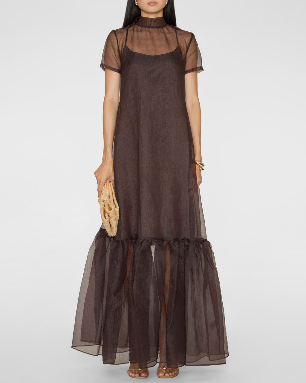 STAUD Calluna Dress in Earth