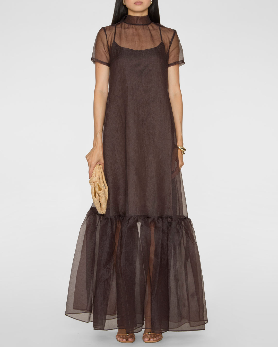 STAUD Calluna Dress in Earth