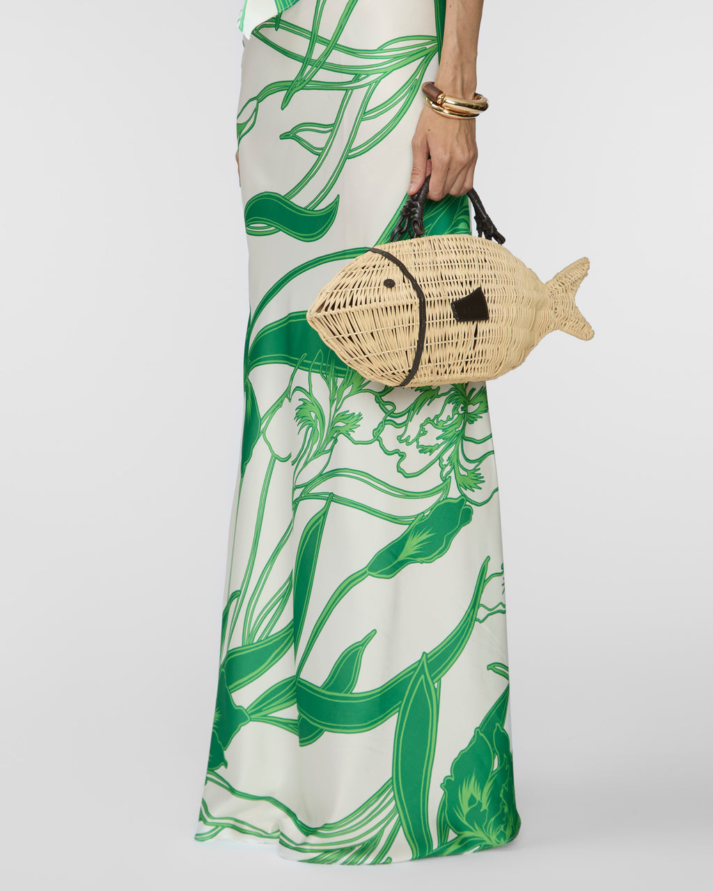 STAUD Cleo Fish Bag in Natural
