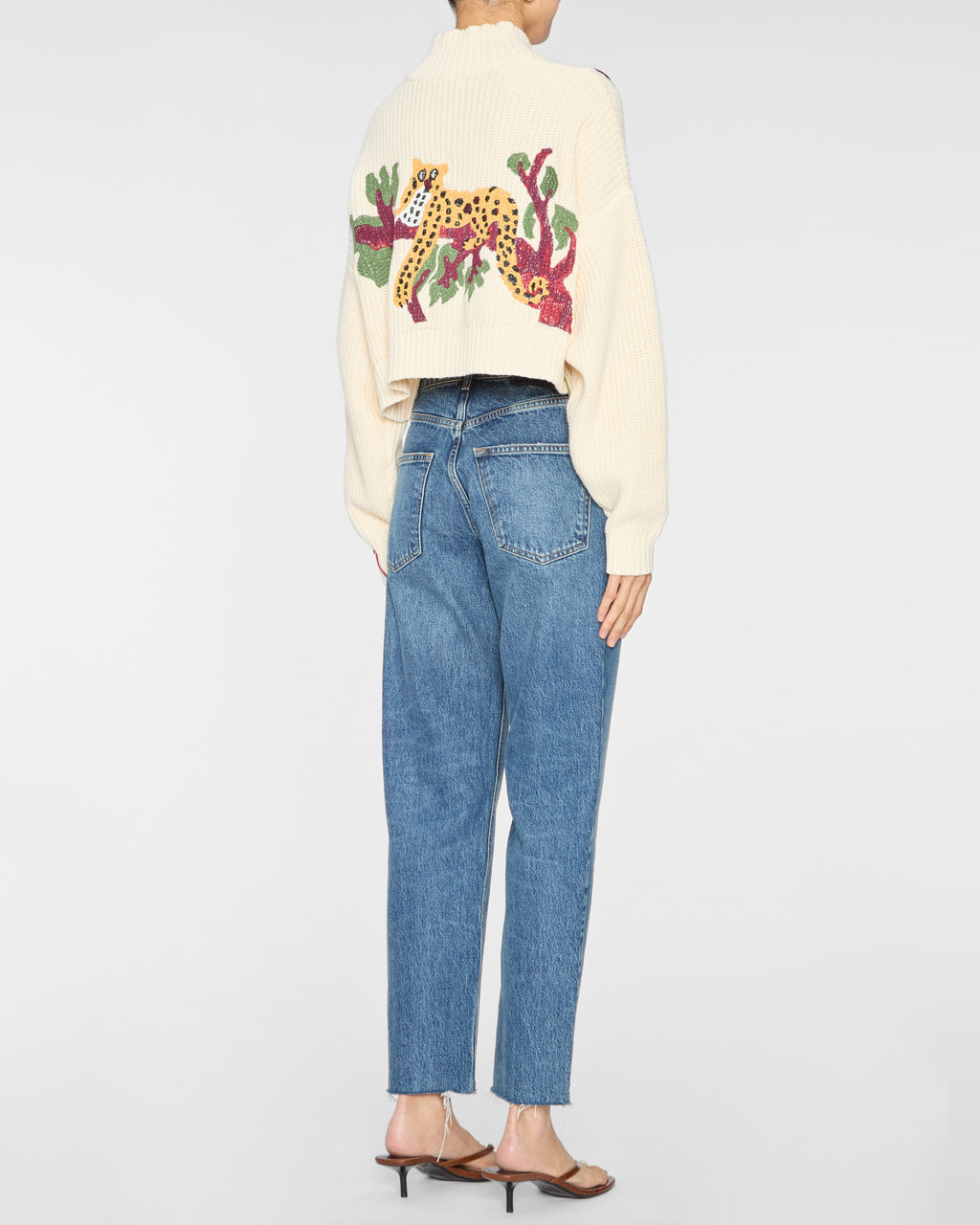 Cropped Hampton Sweater in Jungle Leopard