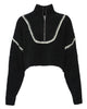 STAUD Cropped Hampton Sweater in Black