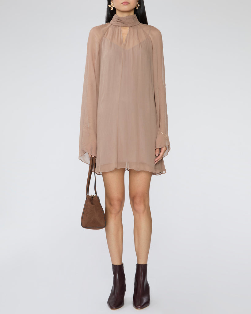 STAUD, Esther Mini Dress in Taupe, Size XS STAUD, Esther Mini Dress in Taupe, Size XS