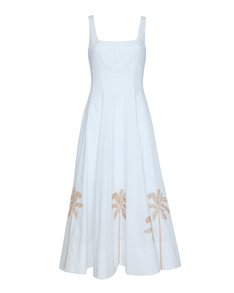 Wells Dress in White Embroidery
