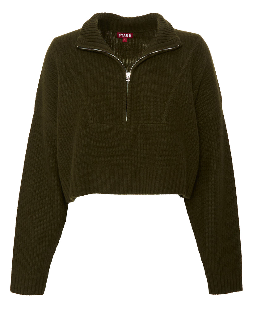Cropped Hampton Cashmere Sweater in Olive - 20% OFF EDITOR'S PICKS