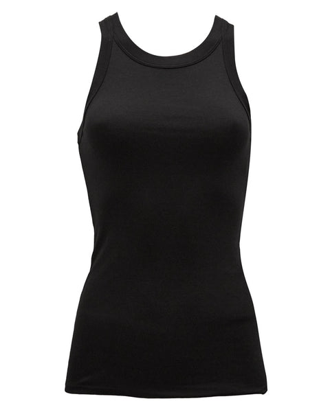 Enza Costa Supima Cotton Sheath Tank in Black